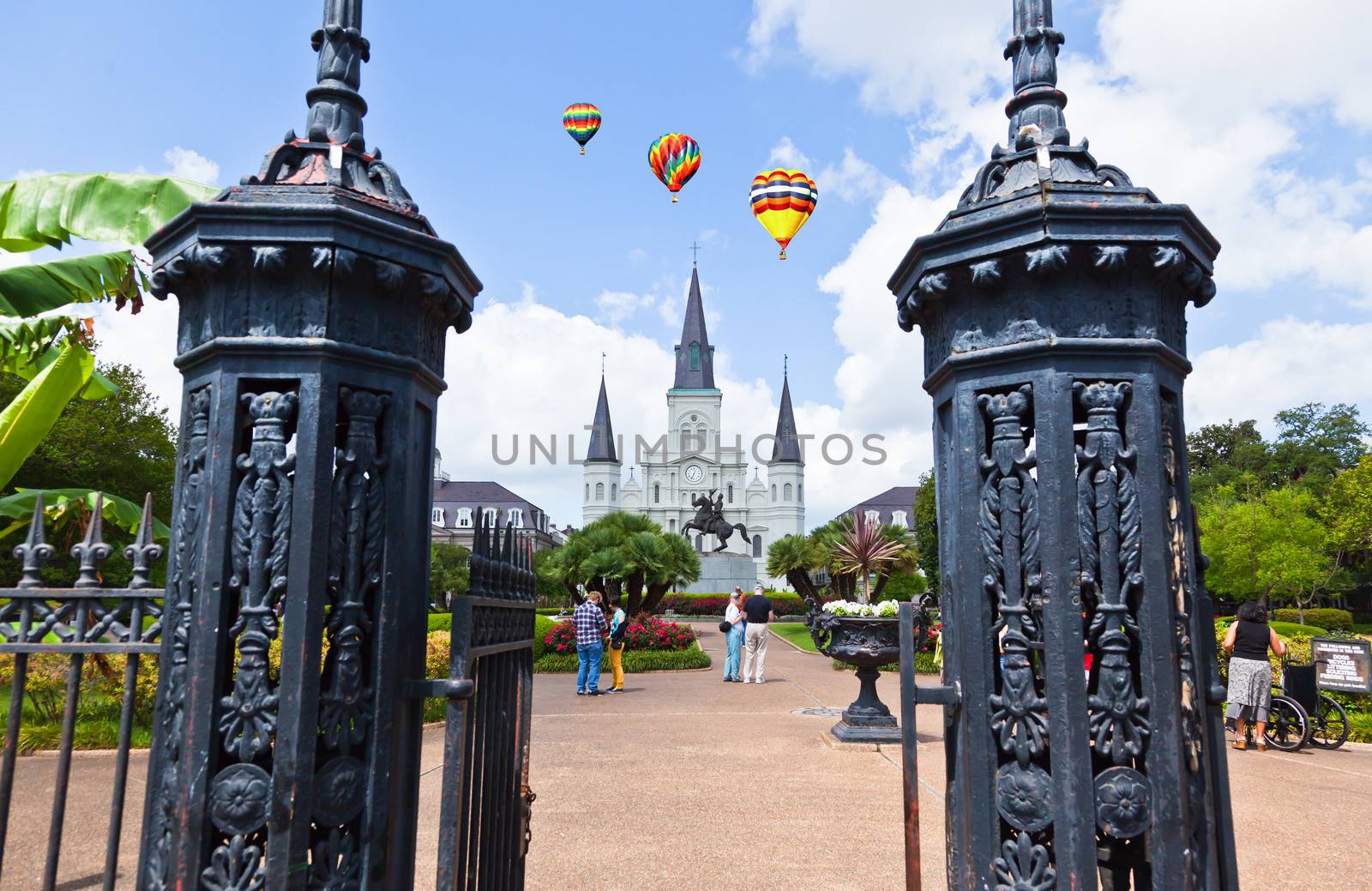 Saint Louis Cathedral and Jackson Square in the French Quarter New Orleans