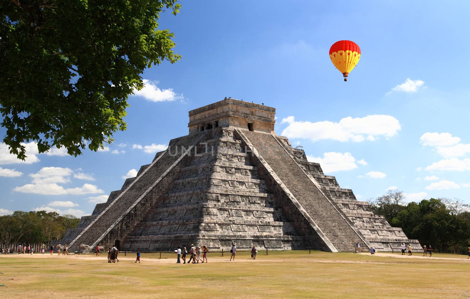 The temples of chichen itza temple in Mexico, one of the new 7 wonders of the world