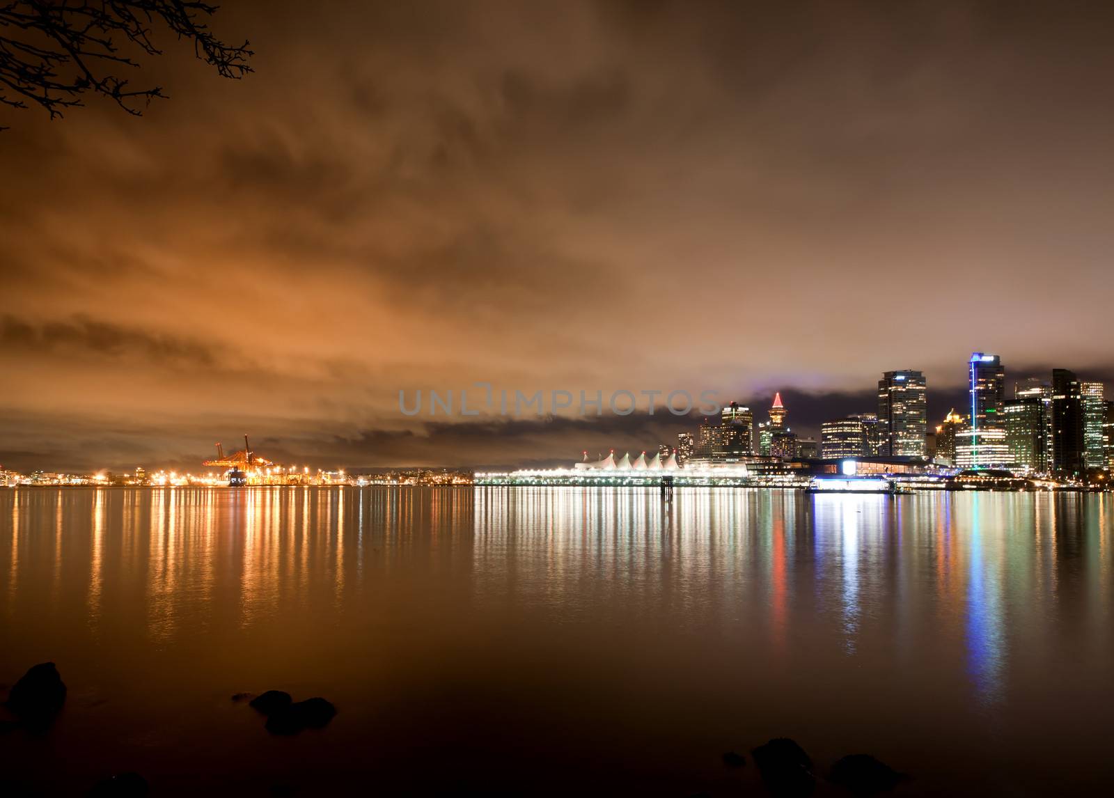 Vancouver downtown skyline at night, Canada BC by gary718