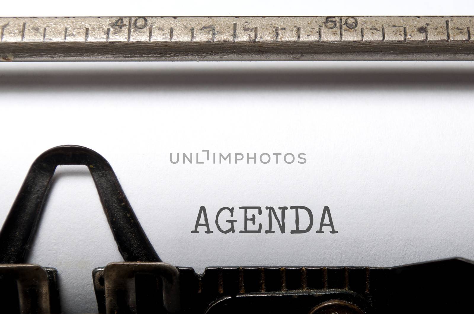 Agenda printed on a typewriter 
