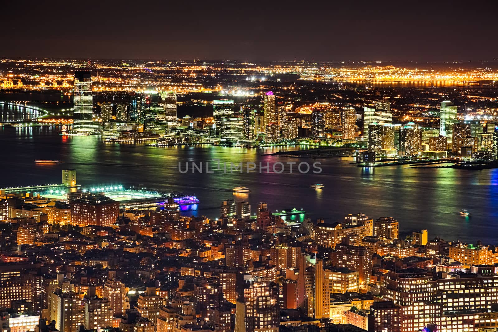 New Jersey and river Hudson in the night