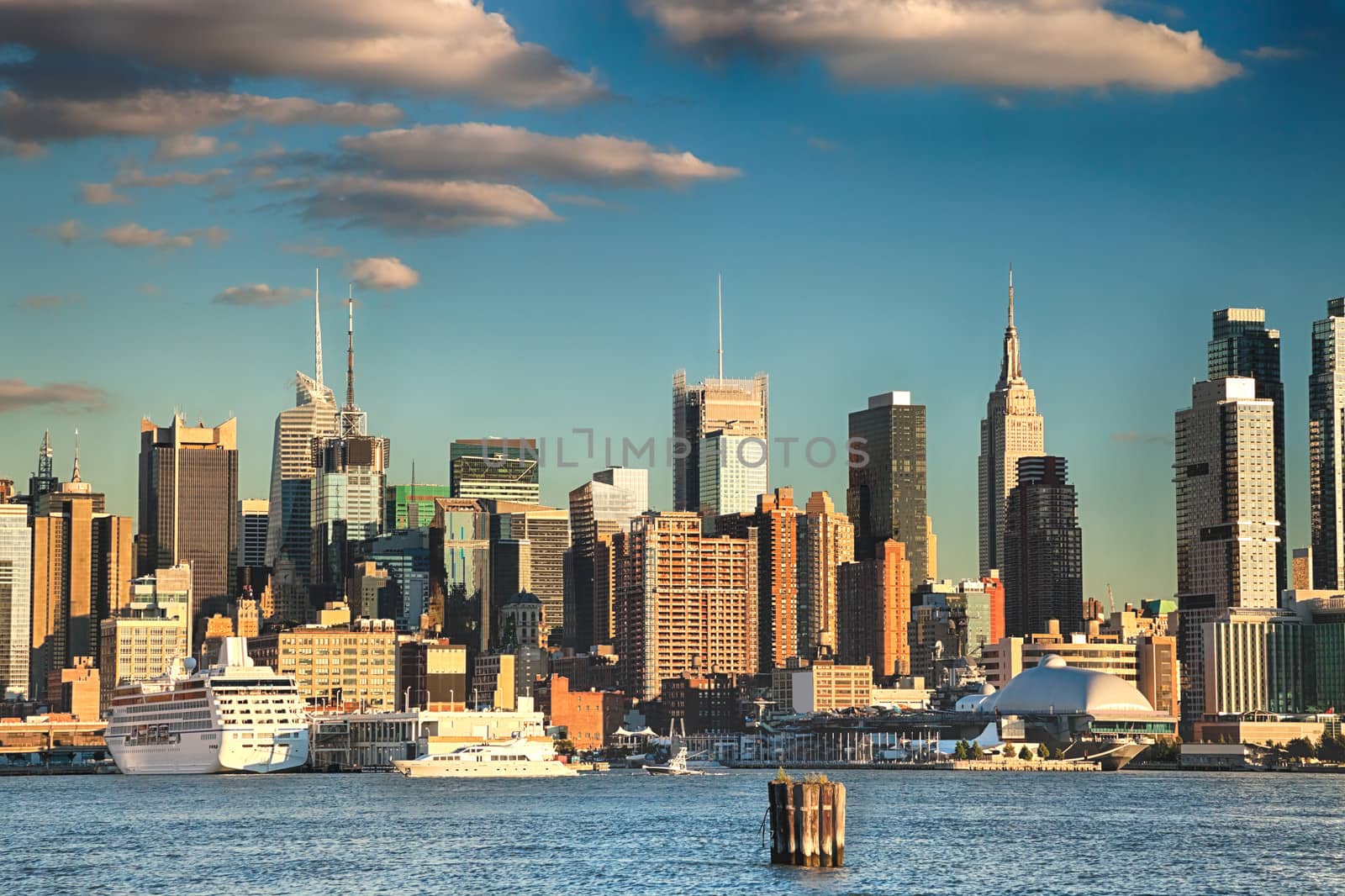 New York City Uptown skyline at the afternoon