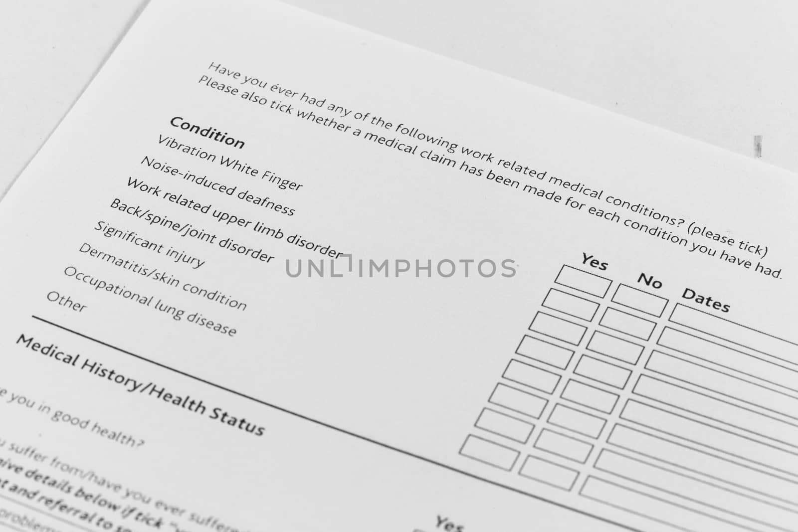 A health insurance application medical information  by thanomphong