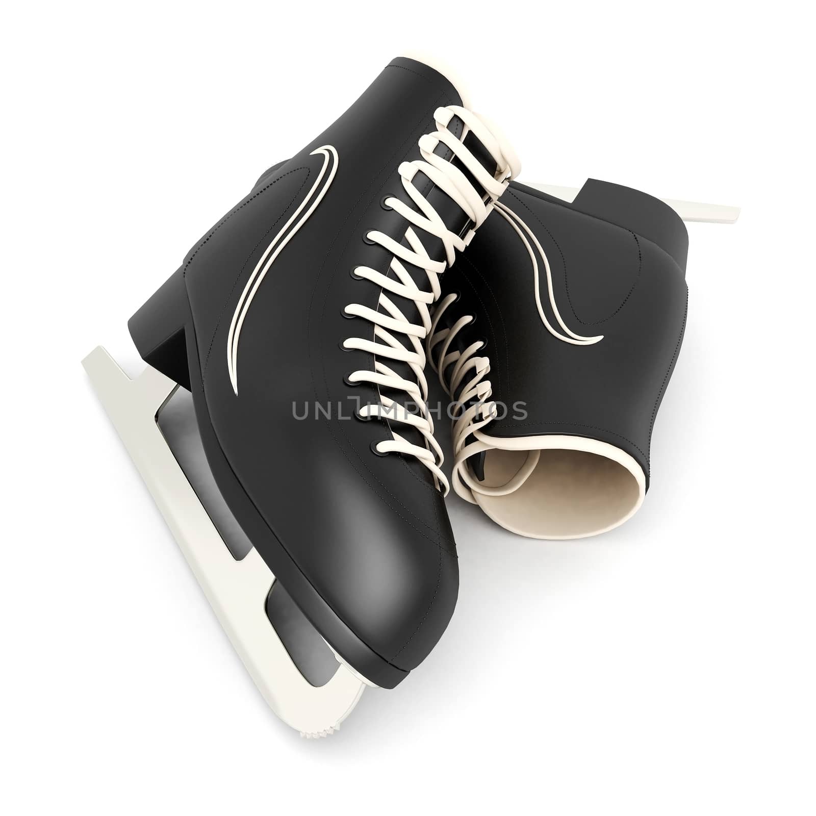 skates for figure skating on a white background