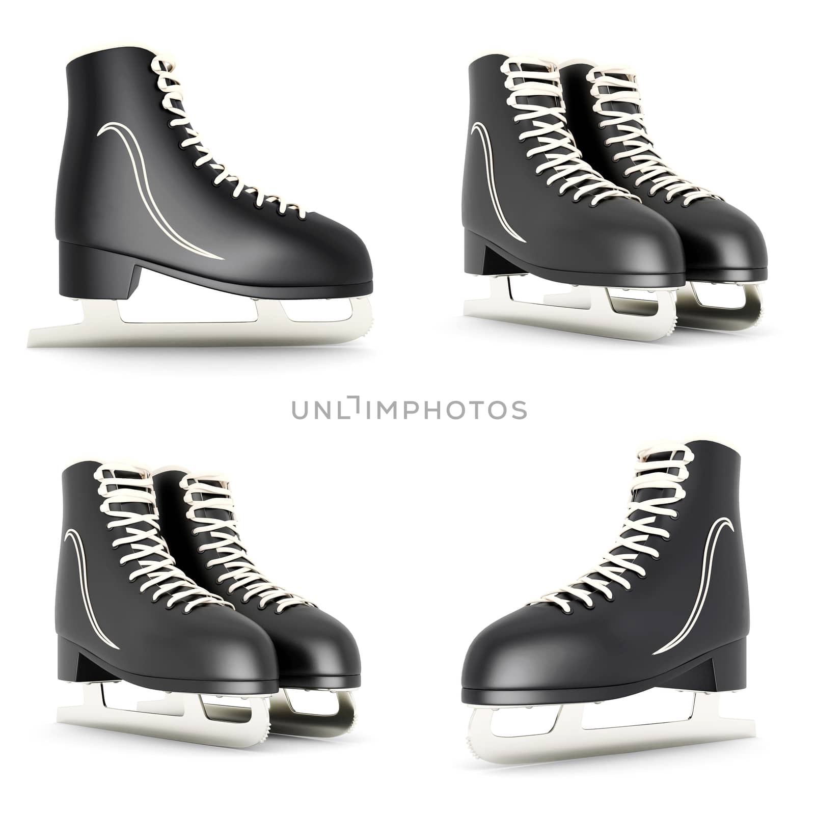 skates for figure skating on a white background