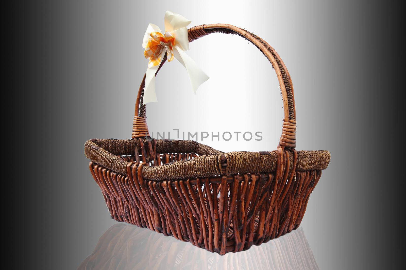 Wicker basket isolute white Background by myrainjom01