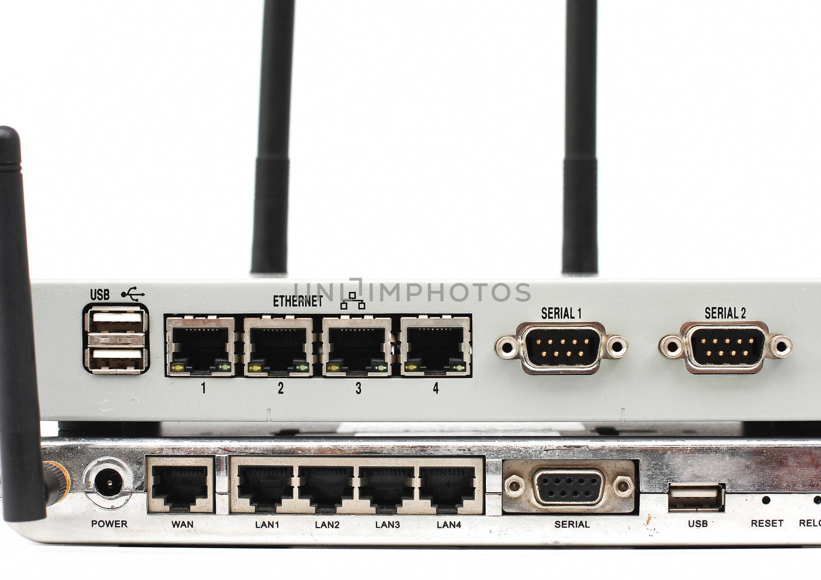 Connect the ethernet port on the back of the router.