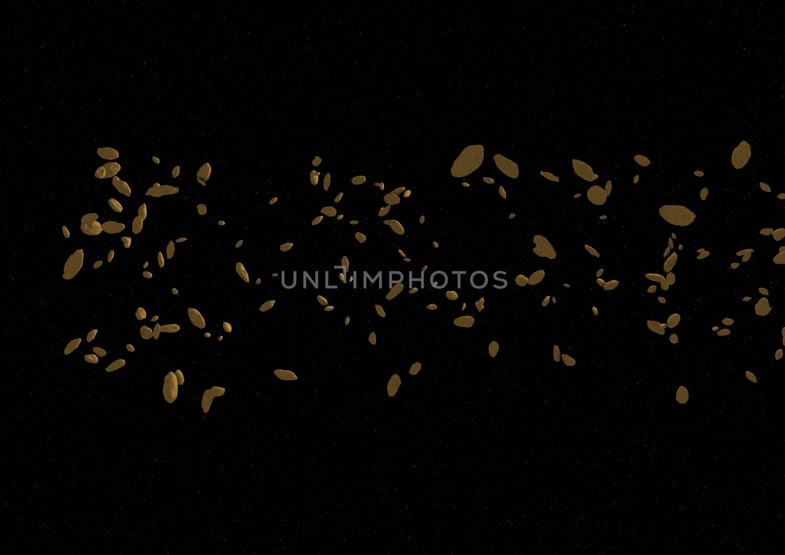 Far-out asteroids in space opposite to stars