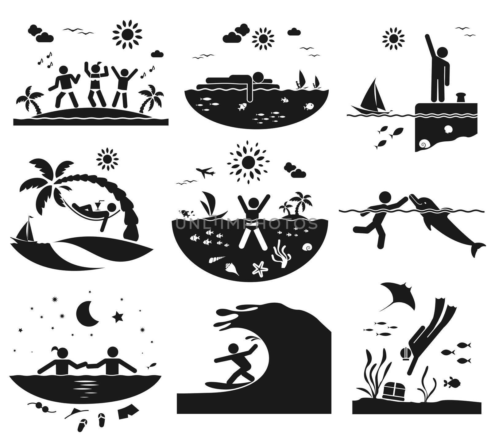 Different ways of having fun at the sea