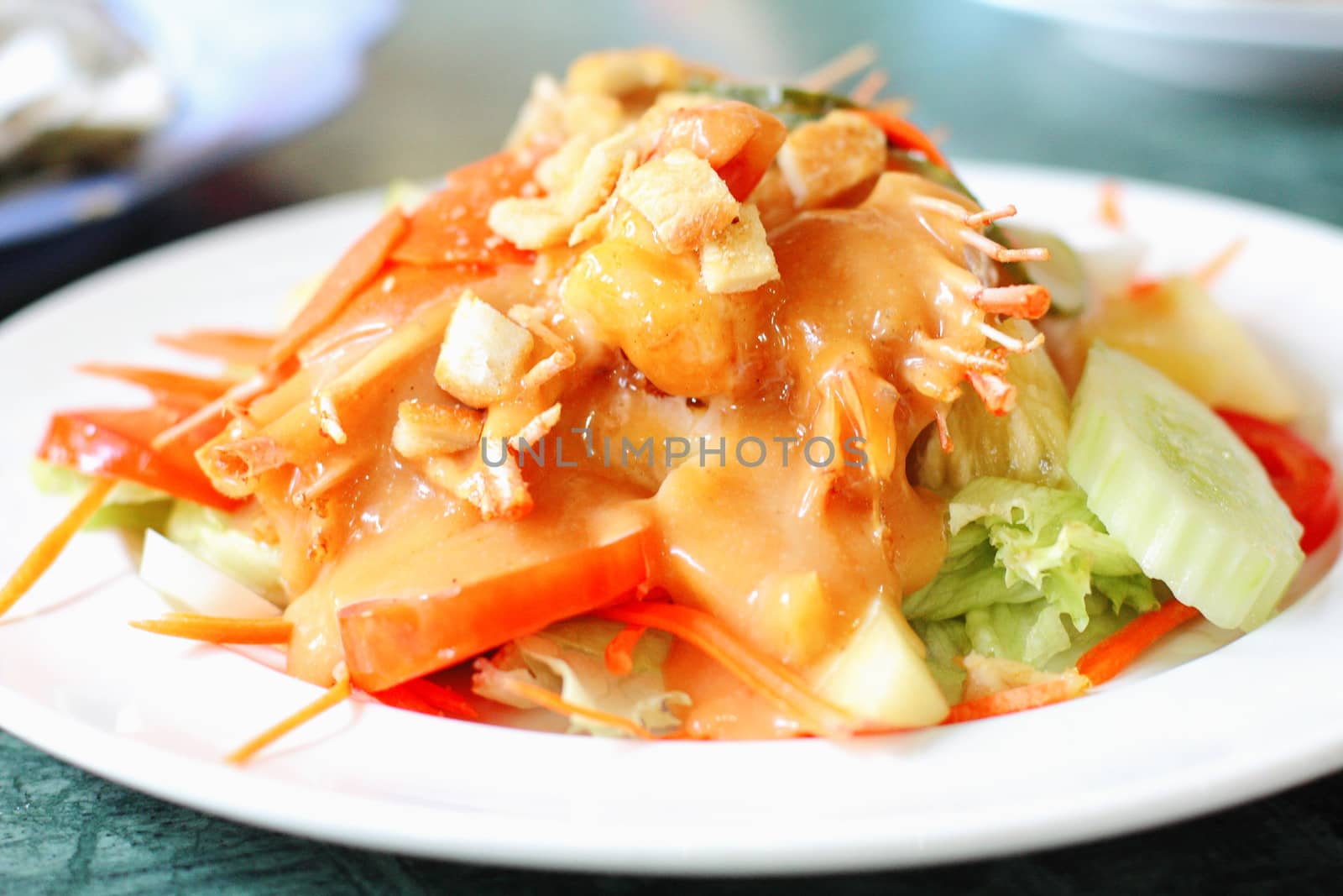 Shrimp salad with the dressing. by myrainjom01