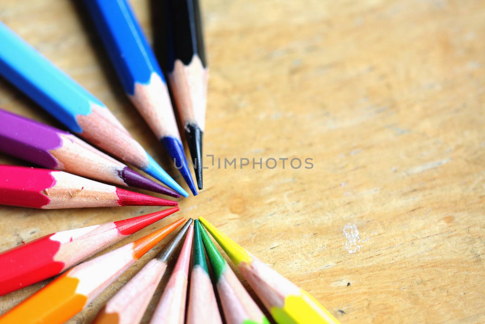 Colored pencil on wood background. by myrainjom01