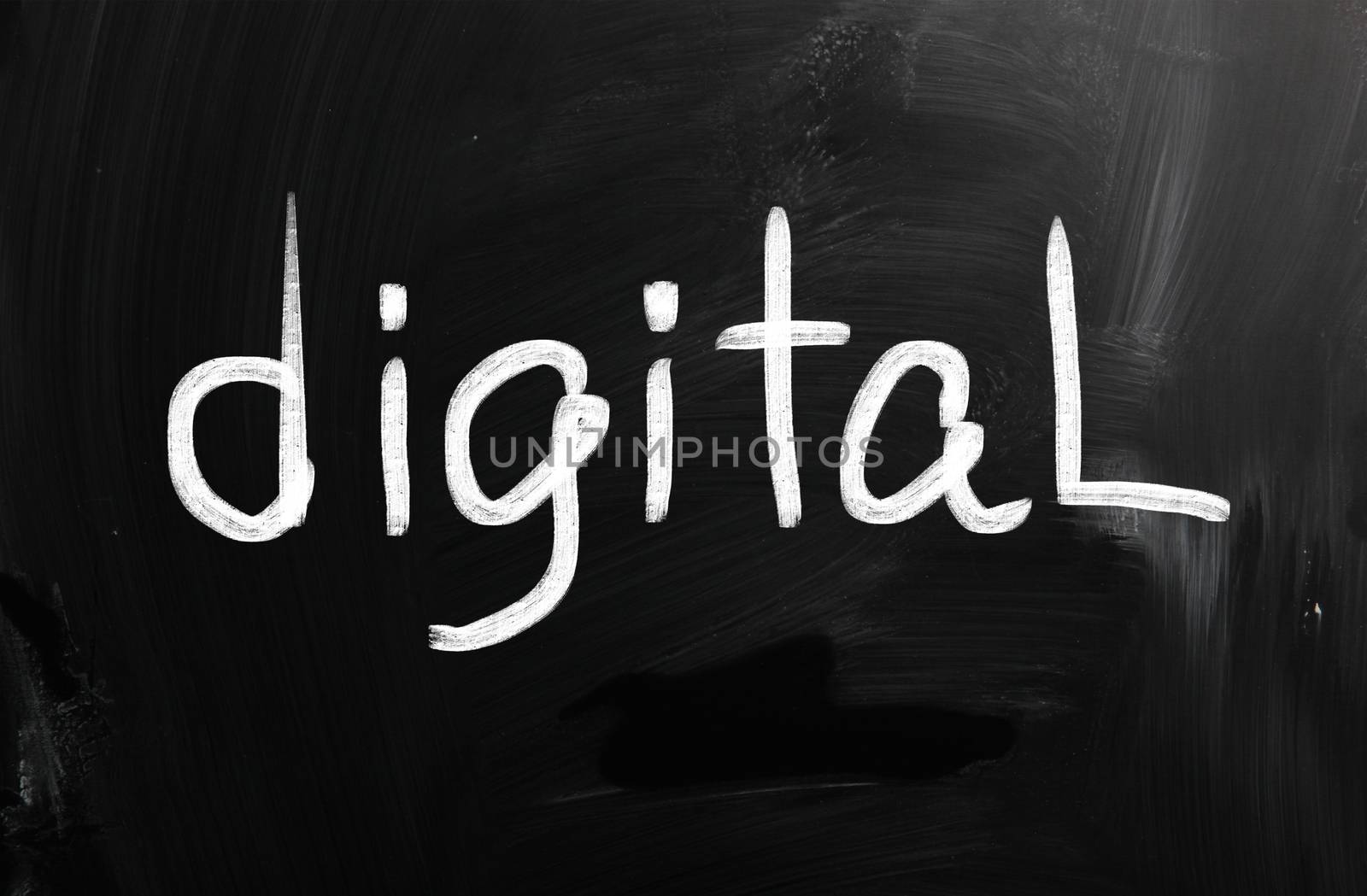 marketing concept handwritten with chalk on a blackboard