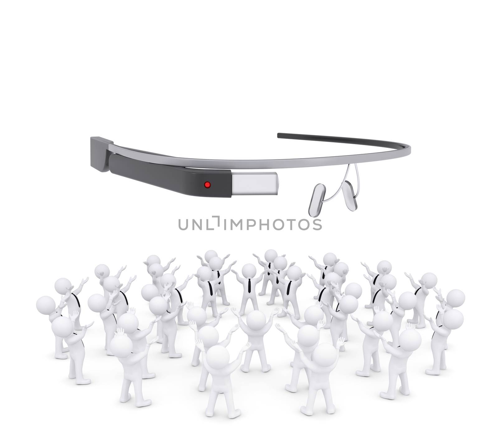 Group of white people worshiping google glass by cherezoff