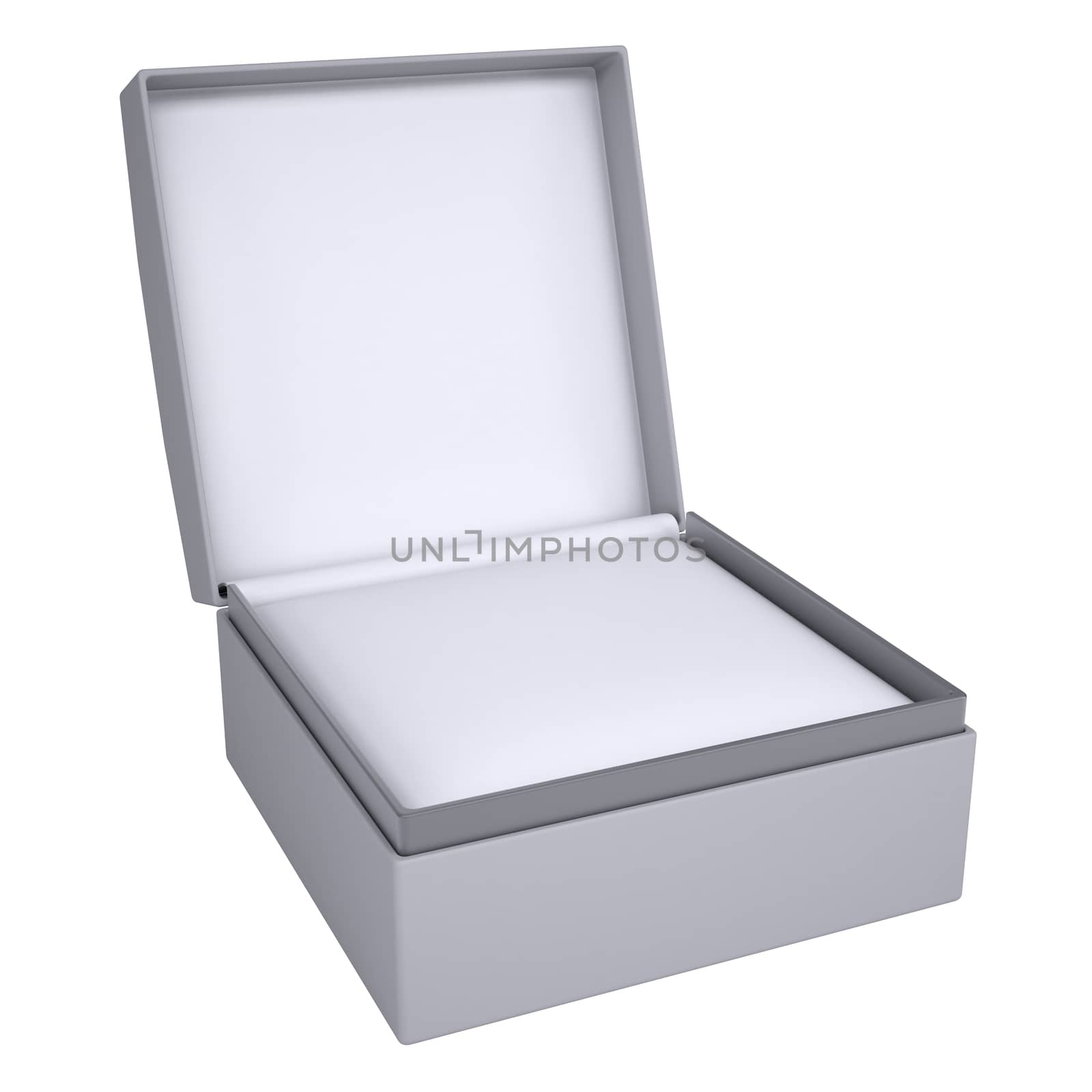Open gift box. 3d render isolated on white background