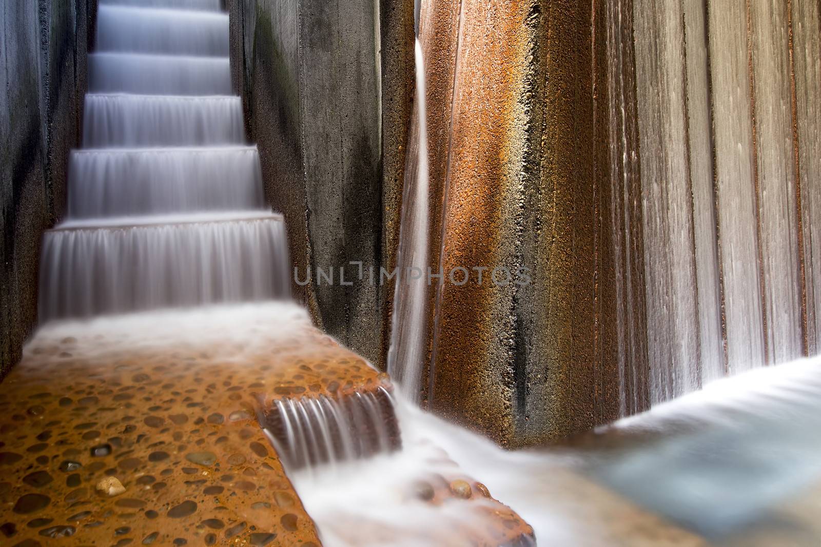 Portland Oregon Public Parks Water Fountain Long Exposure Closeup