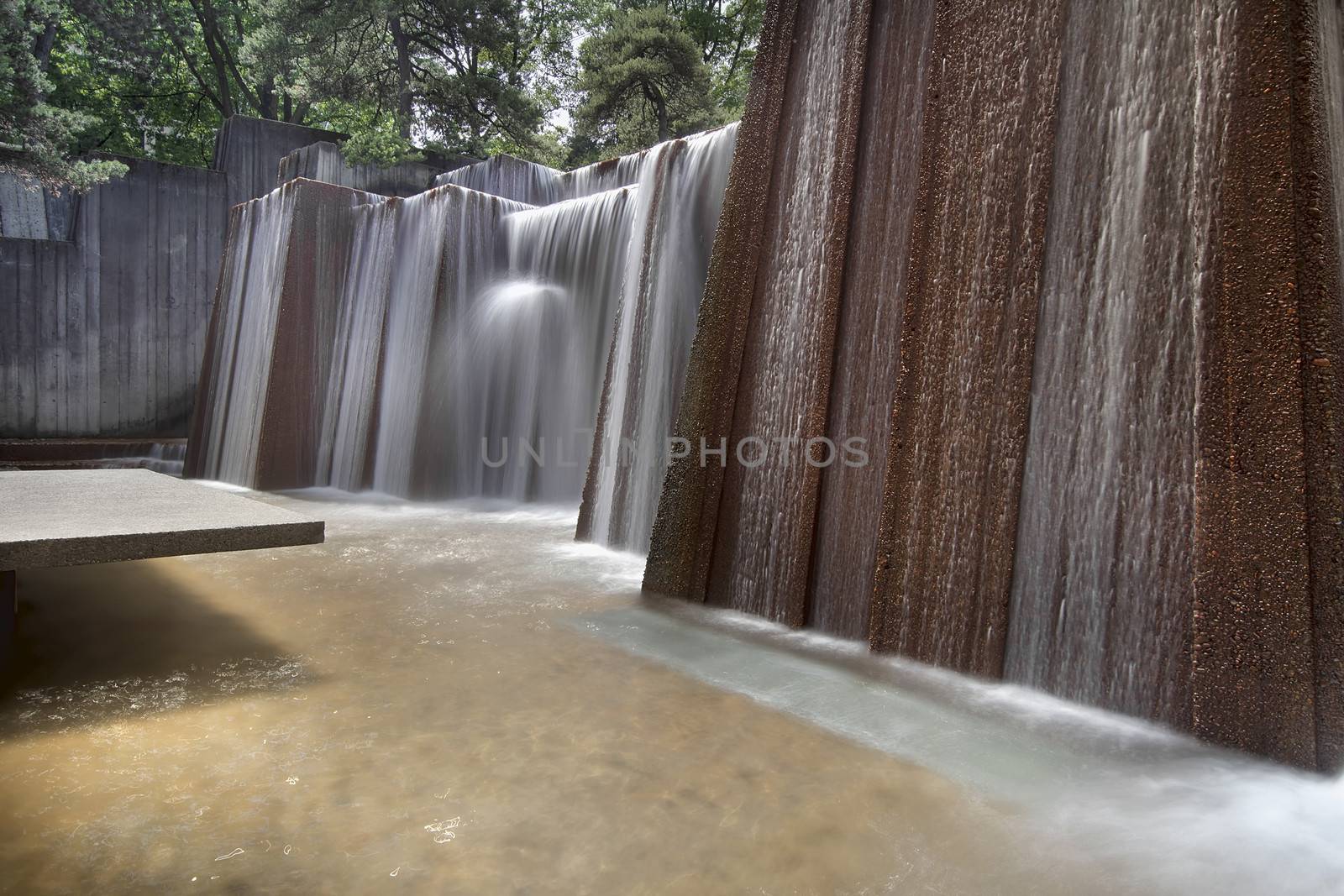 Portland Oregon Urban Public Parks Water Fountain Long Exposure