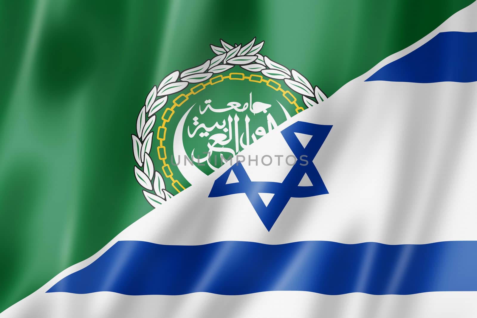 Arab League and Israel flag by daboost