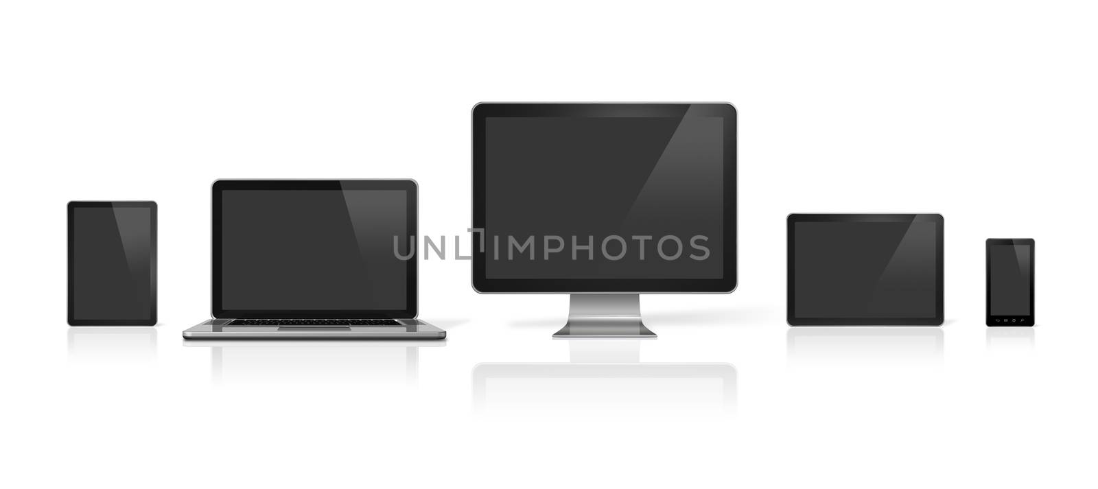 computer, laptop, mobile phone and digital tablet pc by daboost