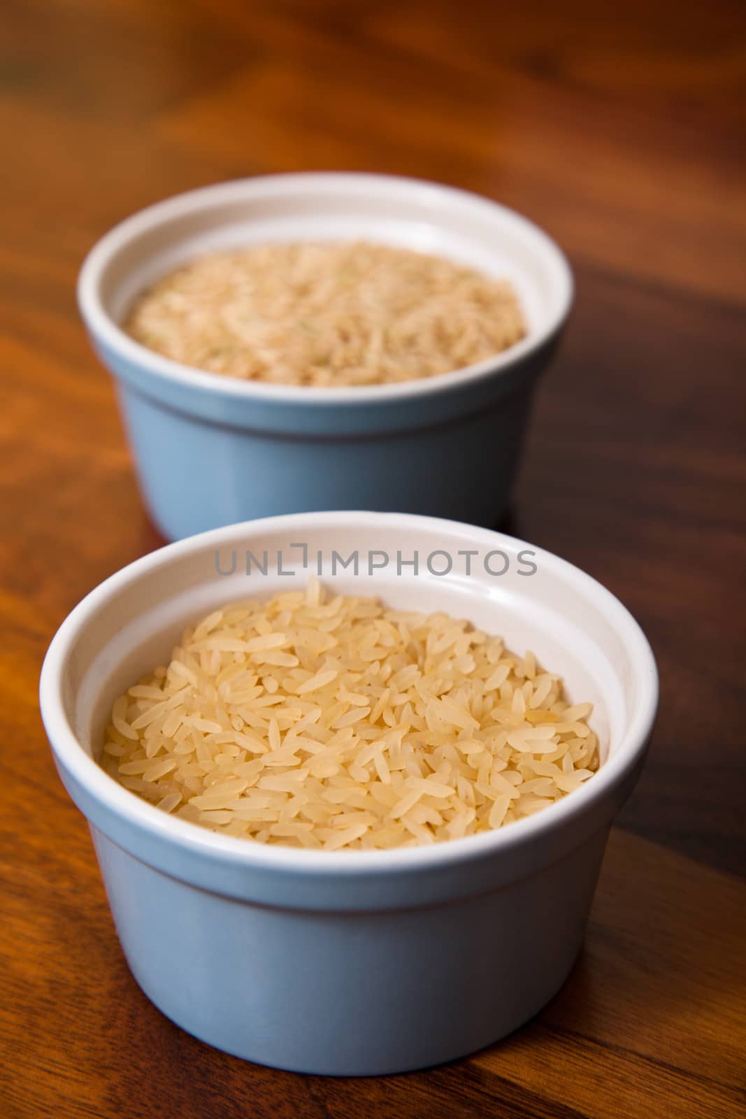 Shallow depth of field so rice in the background will be blurred