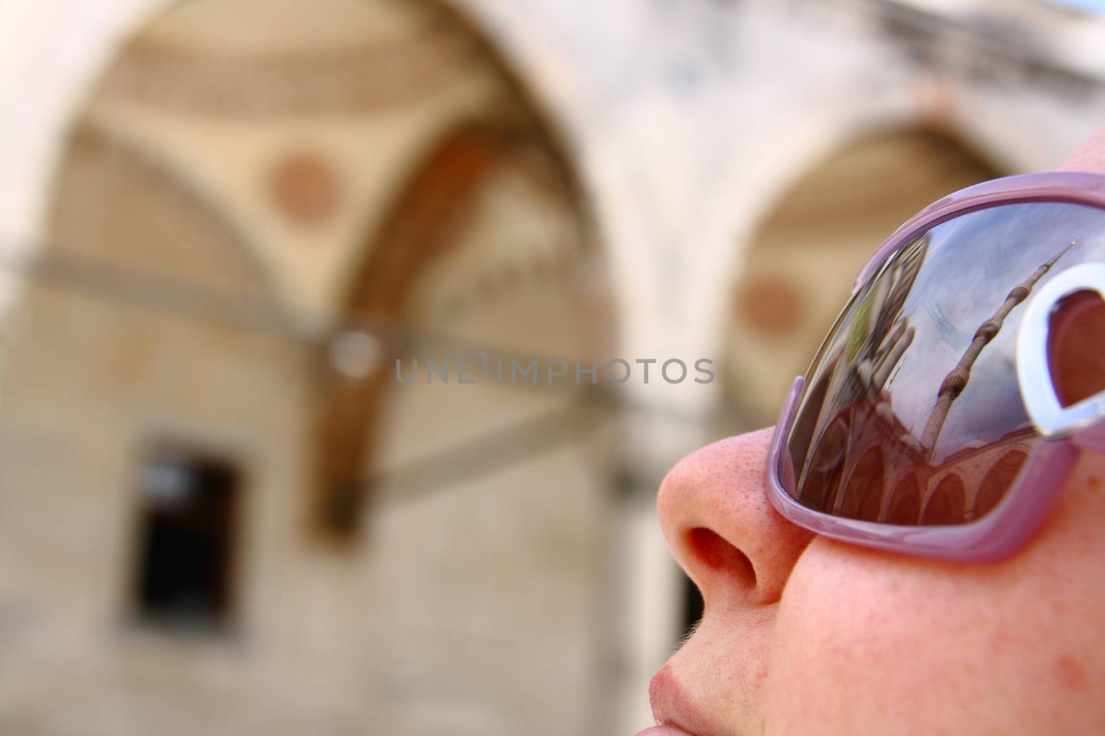 tourist girl in mosque by mturhanlar