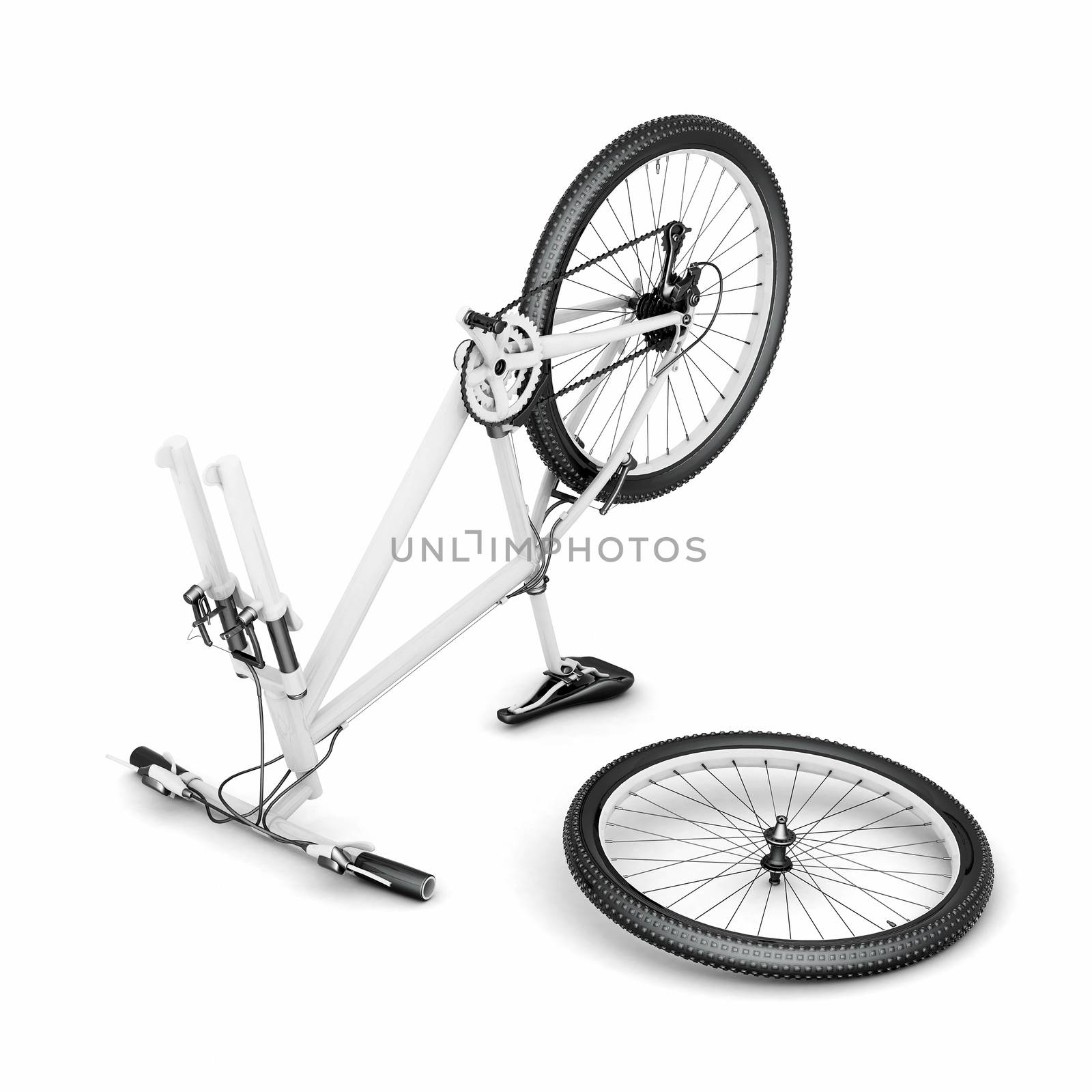mountain bike on a white background