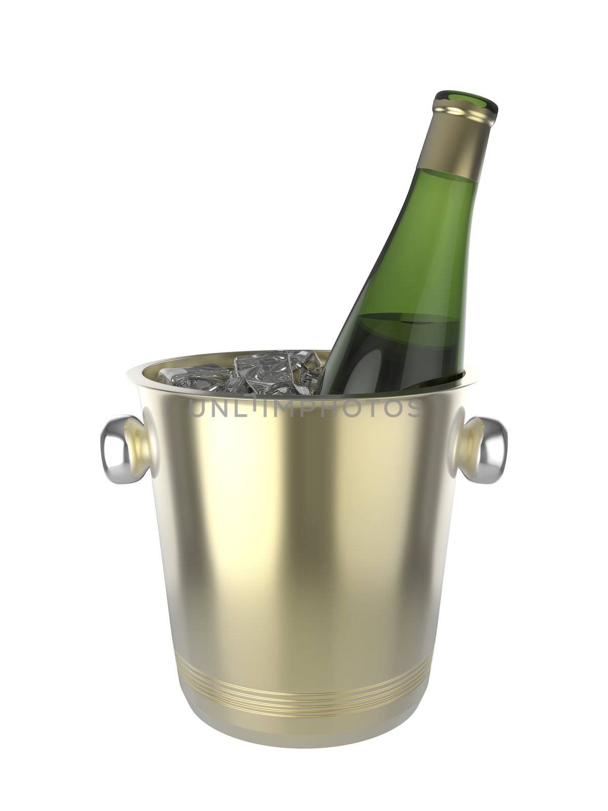 Ice bucket with bottle of wine