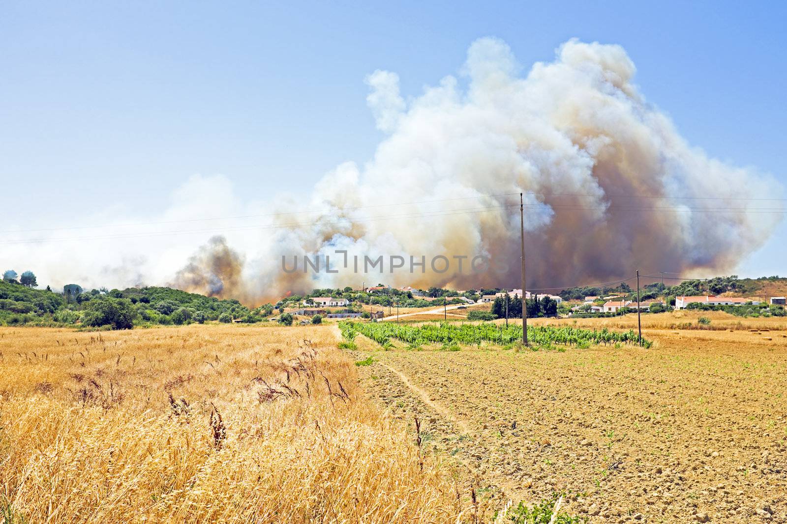 Big bushfire threatens homes in Portugal