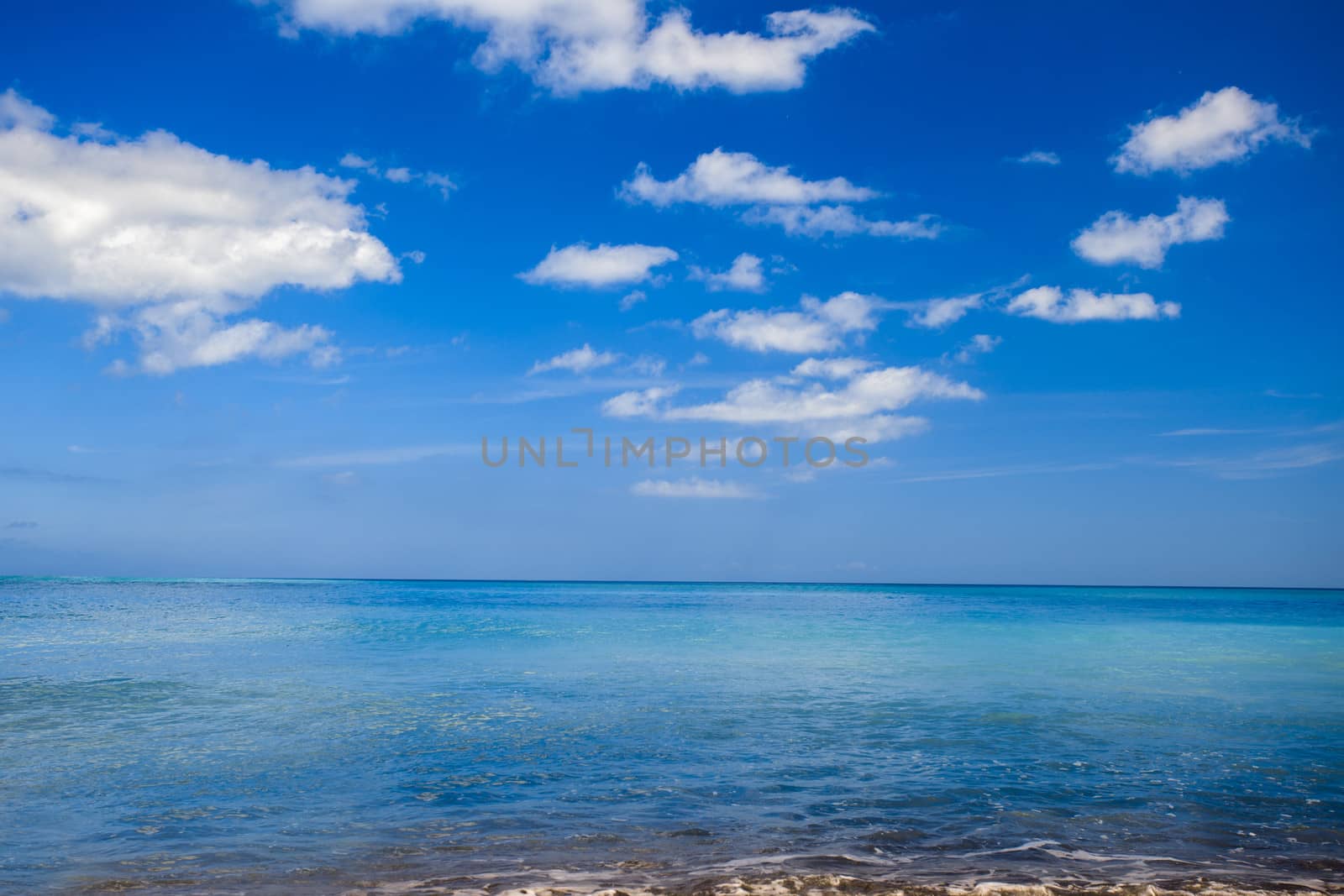 Beautiful landscape of a tropical beach with a beautiful blue sky