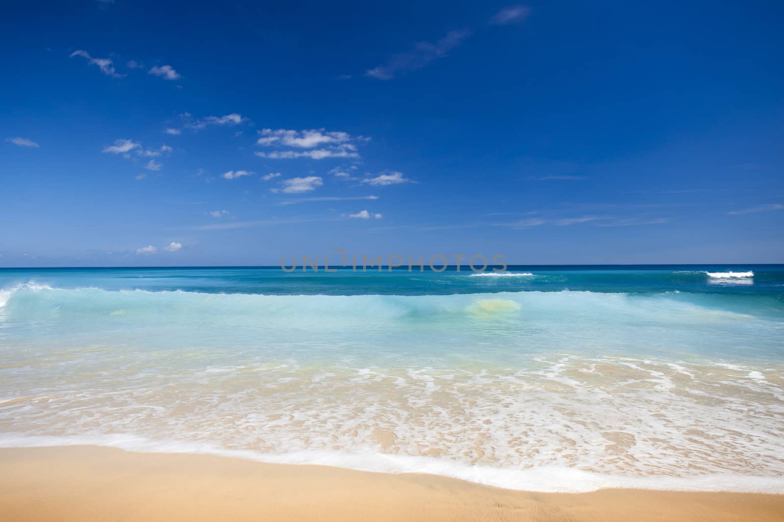 Beautiful landscape picture of a white sand tropical beach