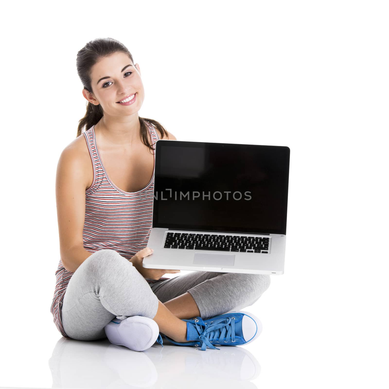 Happy student with a laptop by Iko