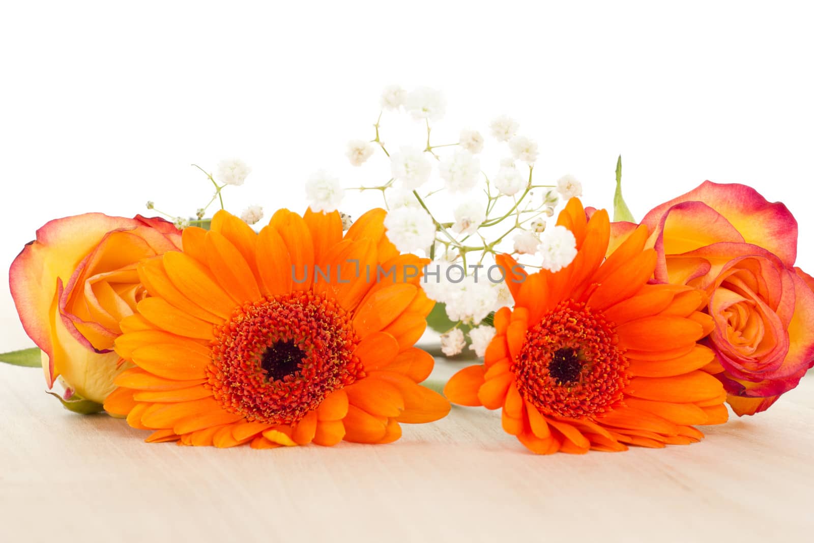 Beautiful decoration of some colorful flowers