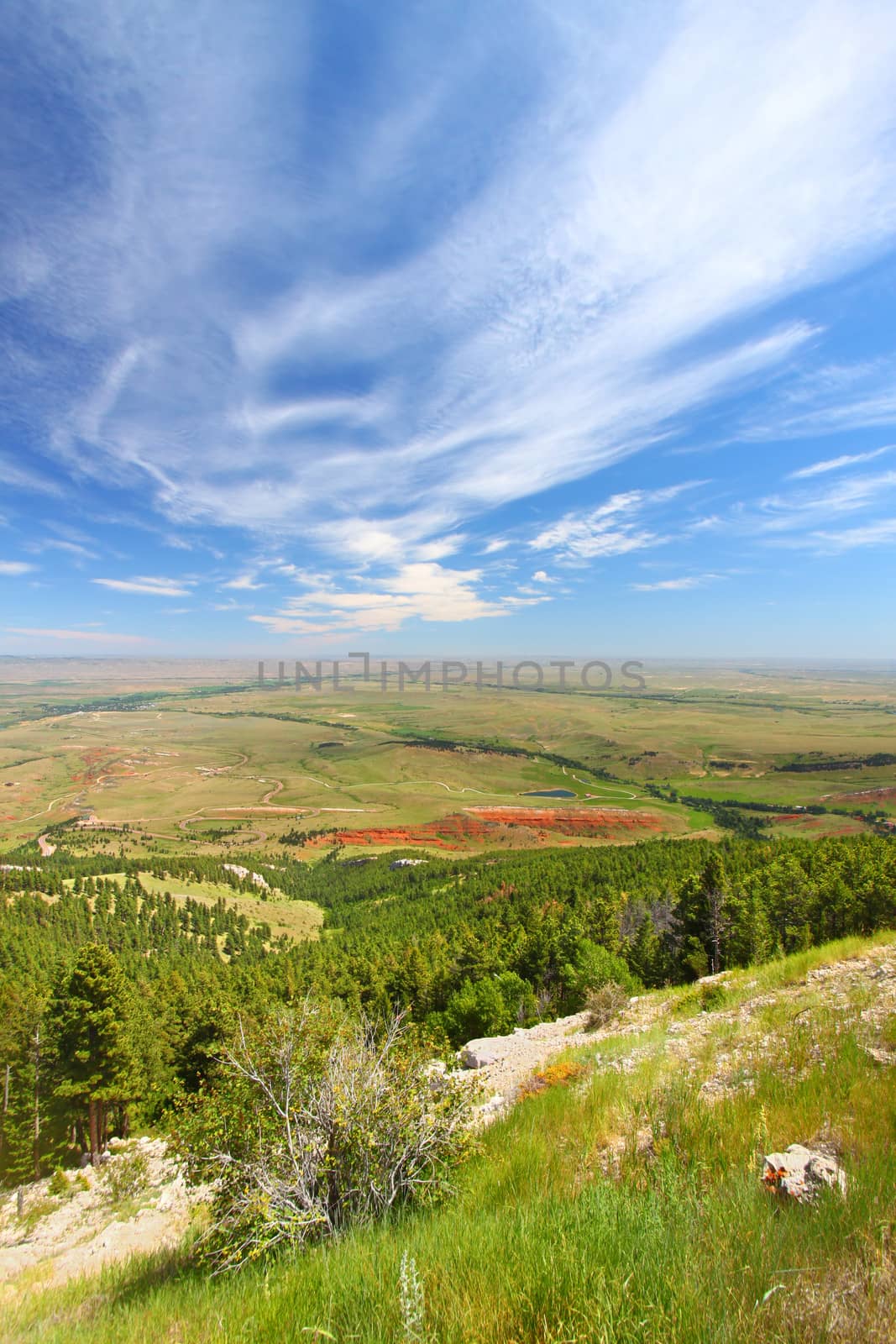 Sweeping view of the Wyoming countryside from the Bighorn National Forest.