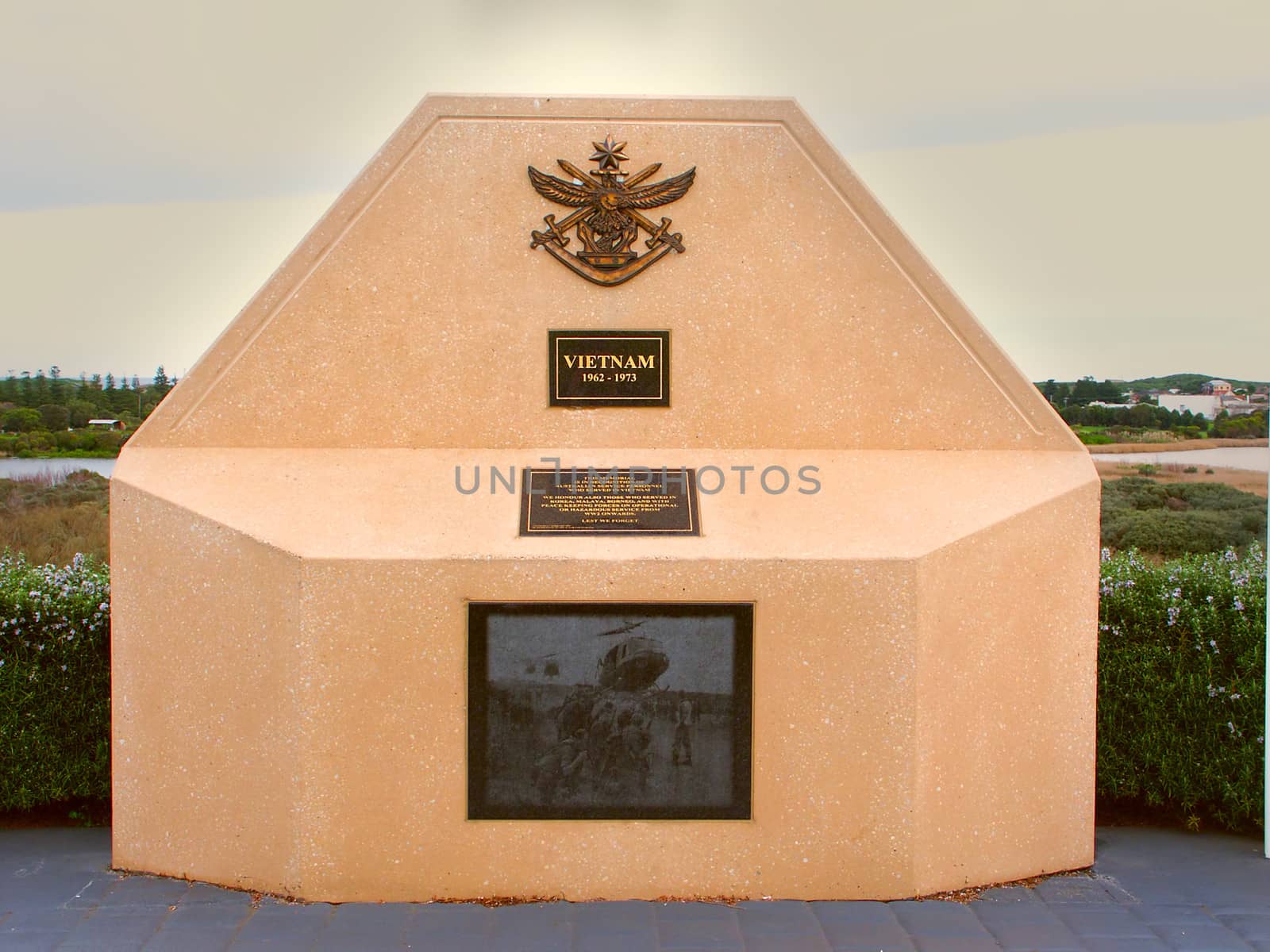 Warrnambool, Australia - August 16, 2005: The Warrnambool War Memorial commemorates Australian veterans who served their country.