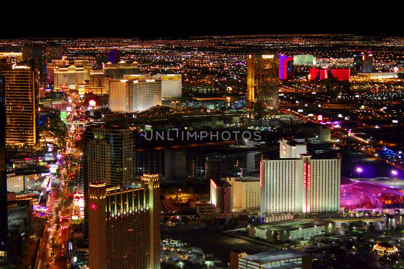 Las Vegas Strip Bright Lights by Wirepec