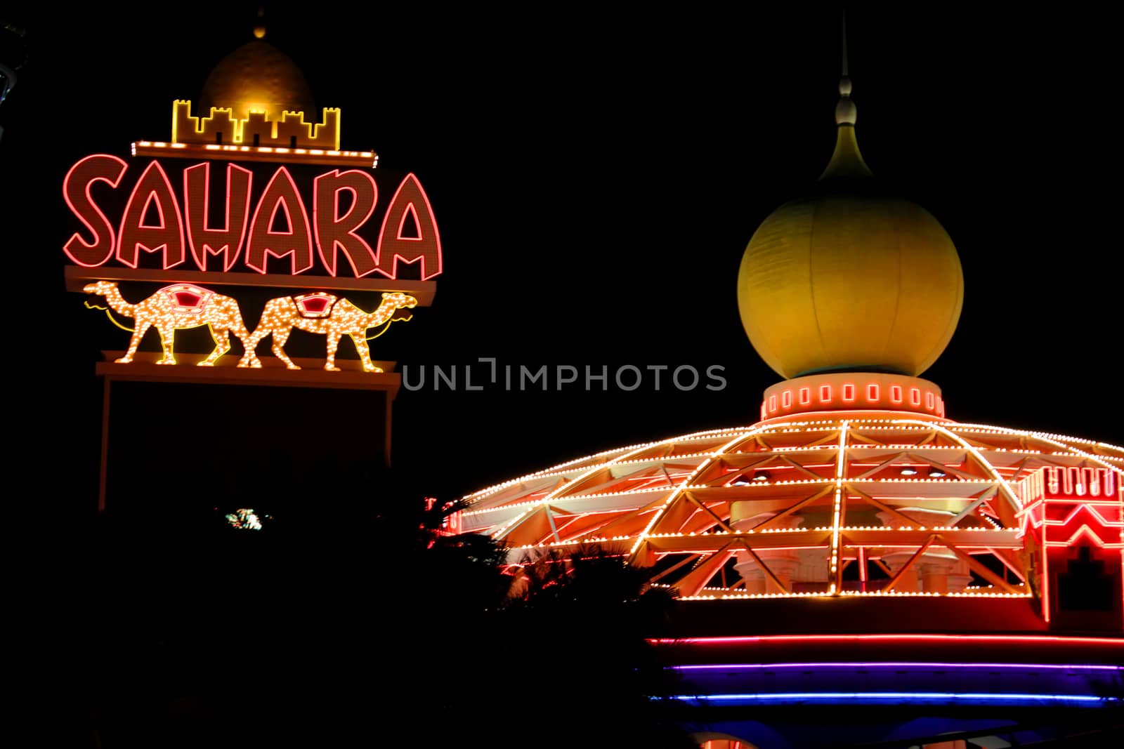 Las Vegas, USA - August 26, 2009: The Sahara Hotel and Casino in Las Vegas, Nevada.  The Sahara was opened in 1952 and closed in 2011.