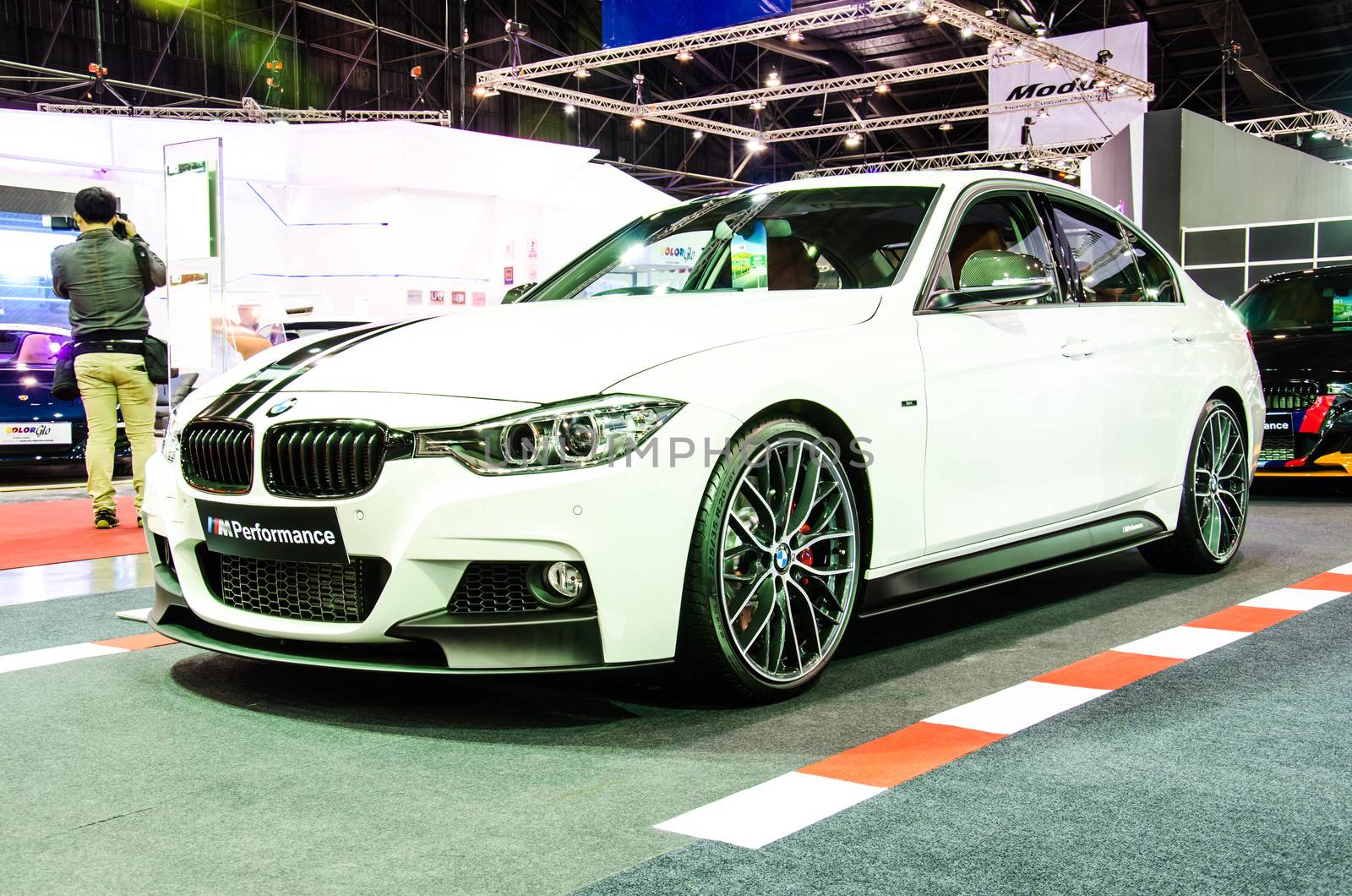 BANGKOK - JUNE 20 : BMW 320d Sport car on display at Bangkok International Auto Salon 2013 Exciting Modified Car Show on June 20, 2013 in Bangkok, Thailand.