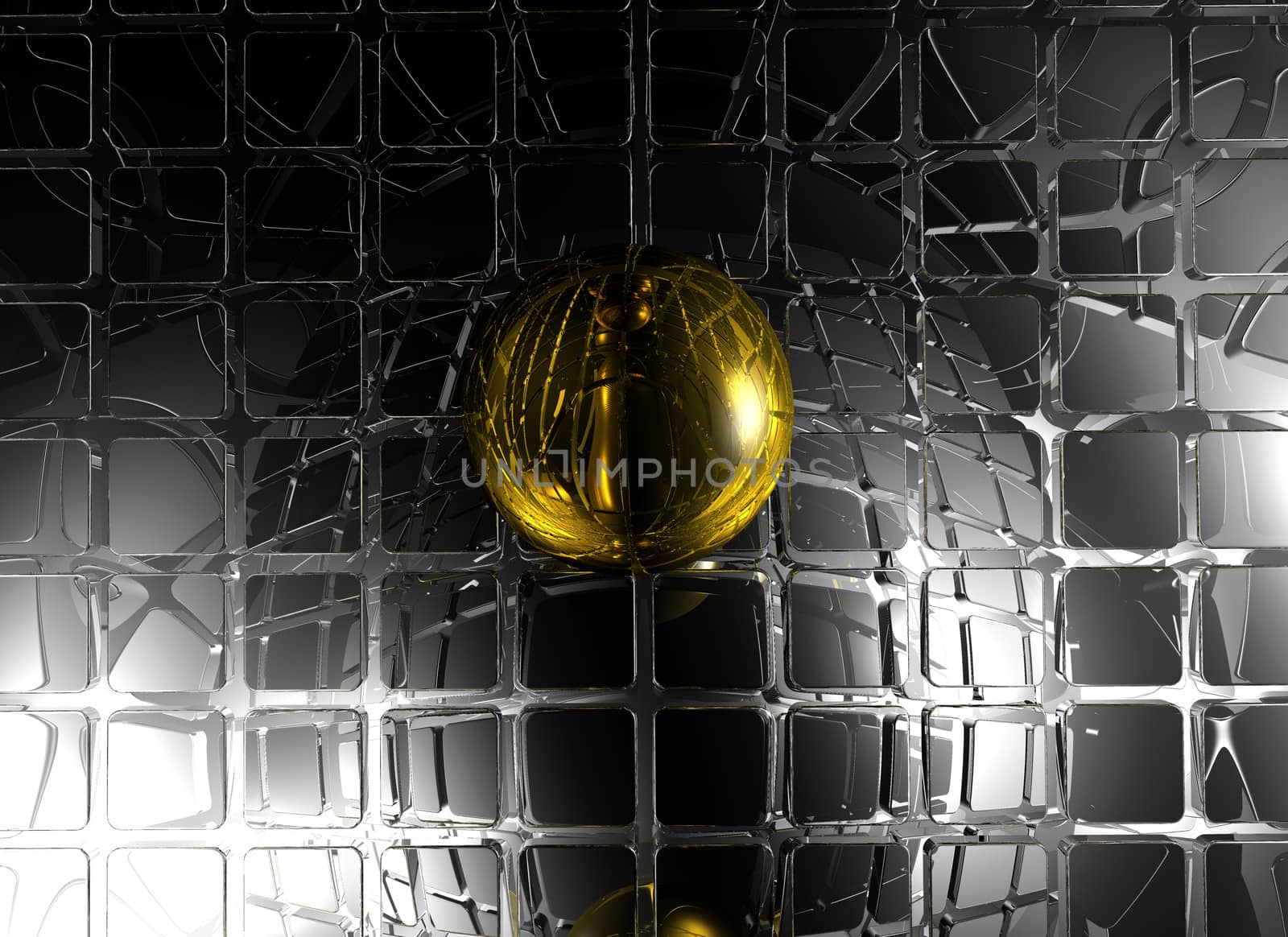 abstract futuristic background with sphere - 3d illustration