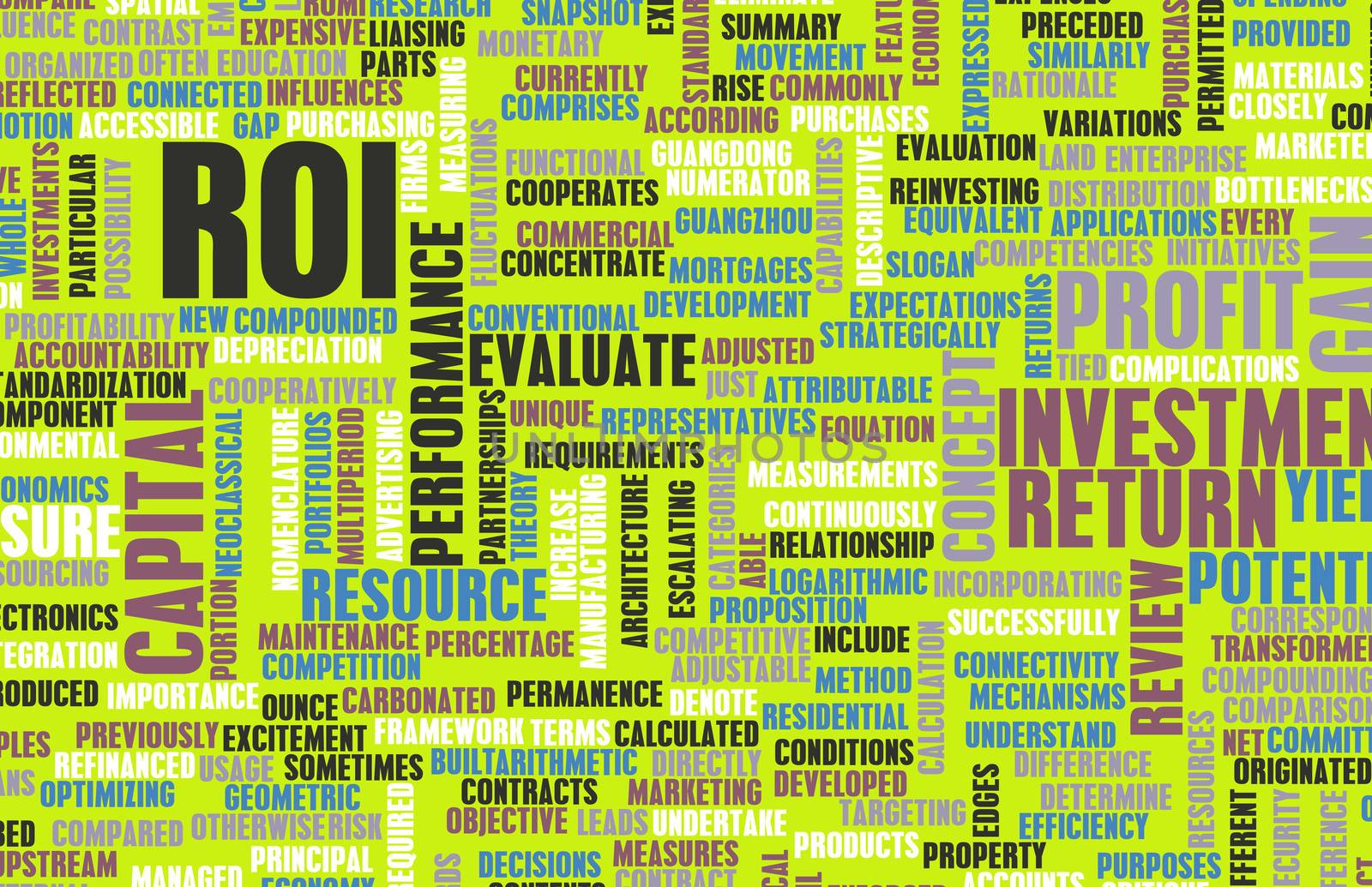 ROI or Return on Investment of Art Concept