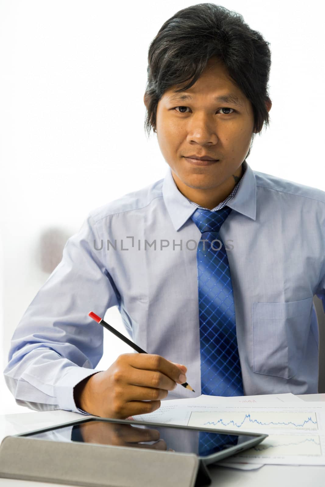businessman working with tablet computer