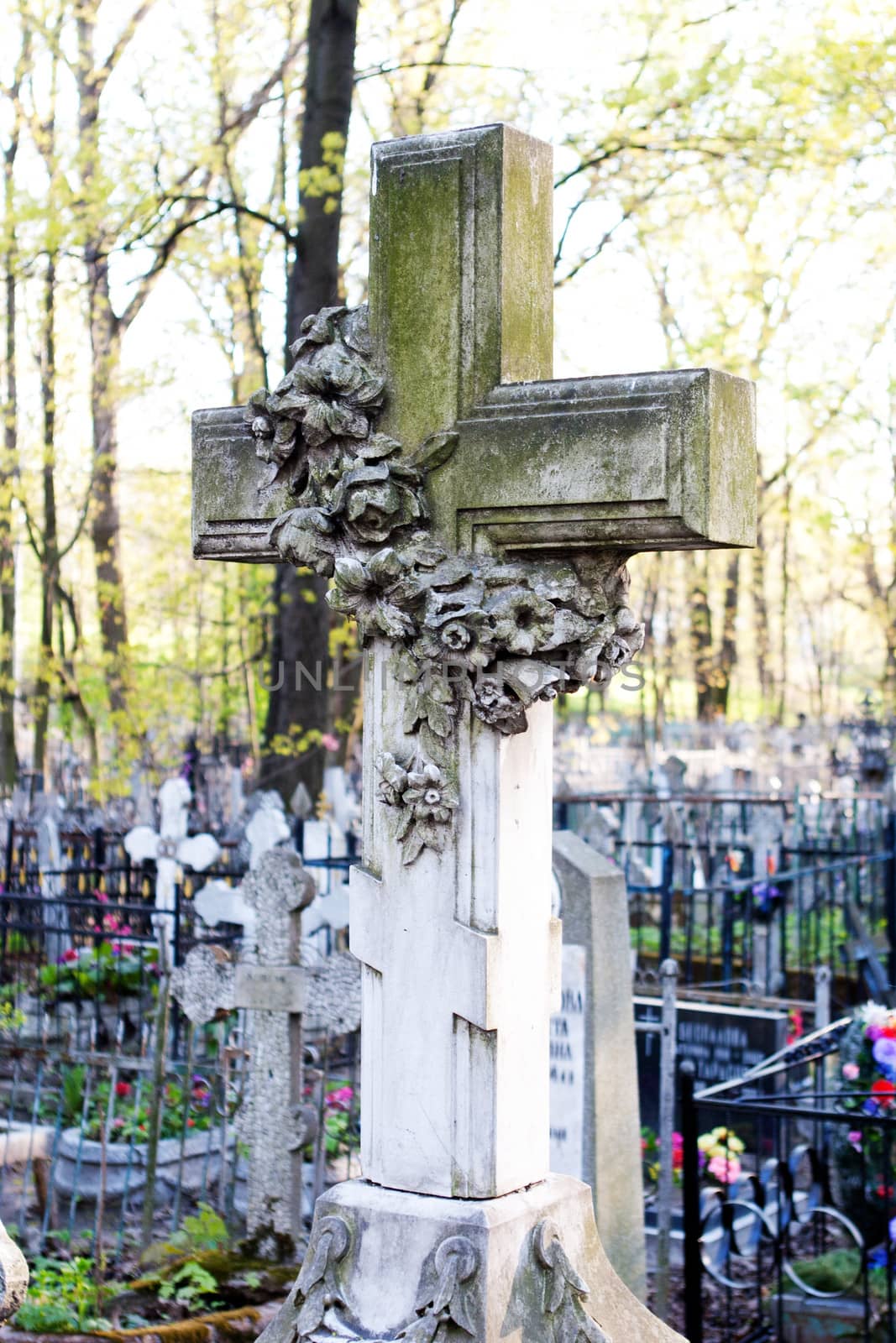 ancient cross on the cemetery