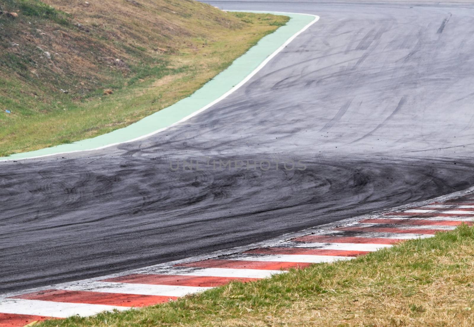Background with tire marks on road track