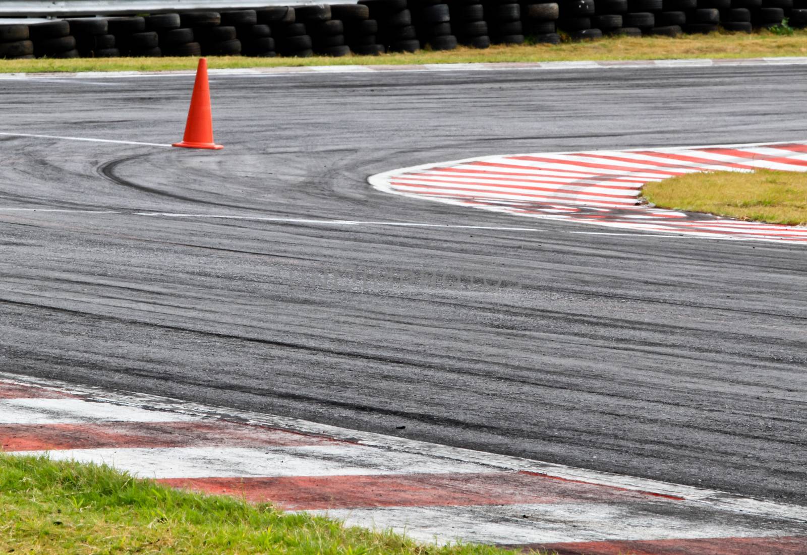 Background with tire marks on road track