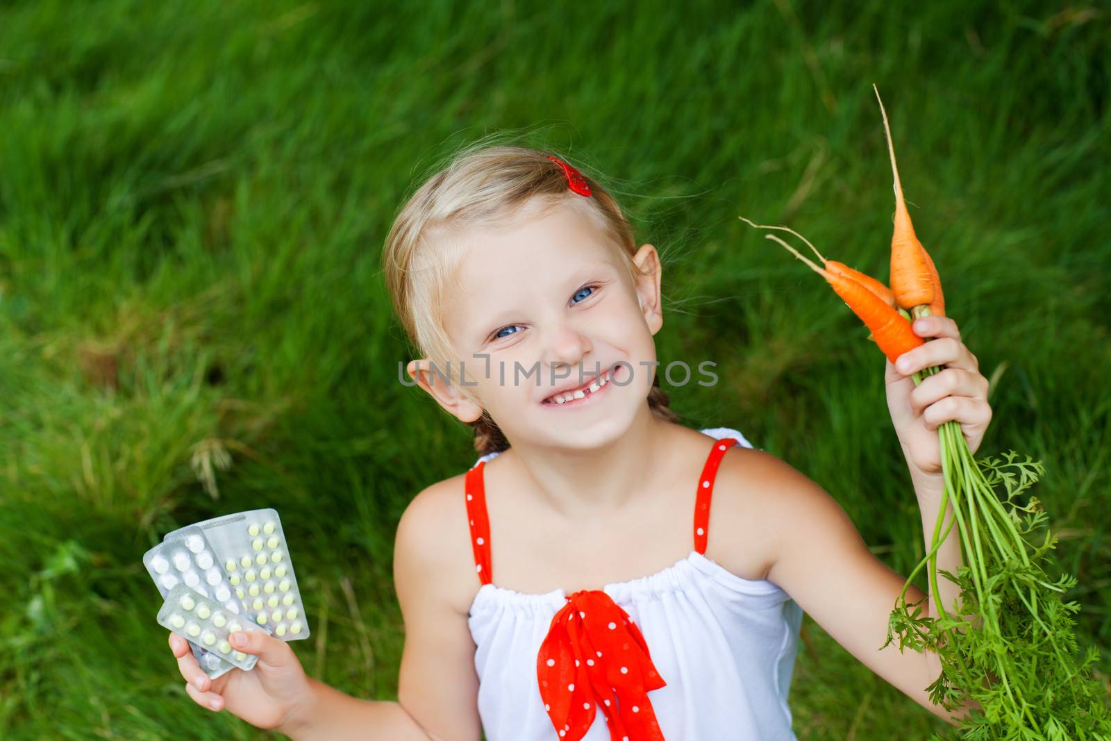 girl with medicine and carrots by vsurkov