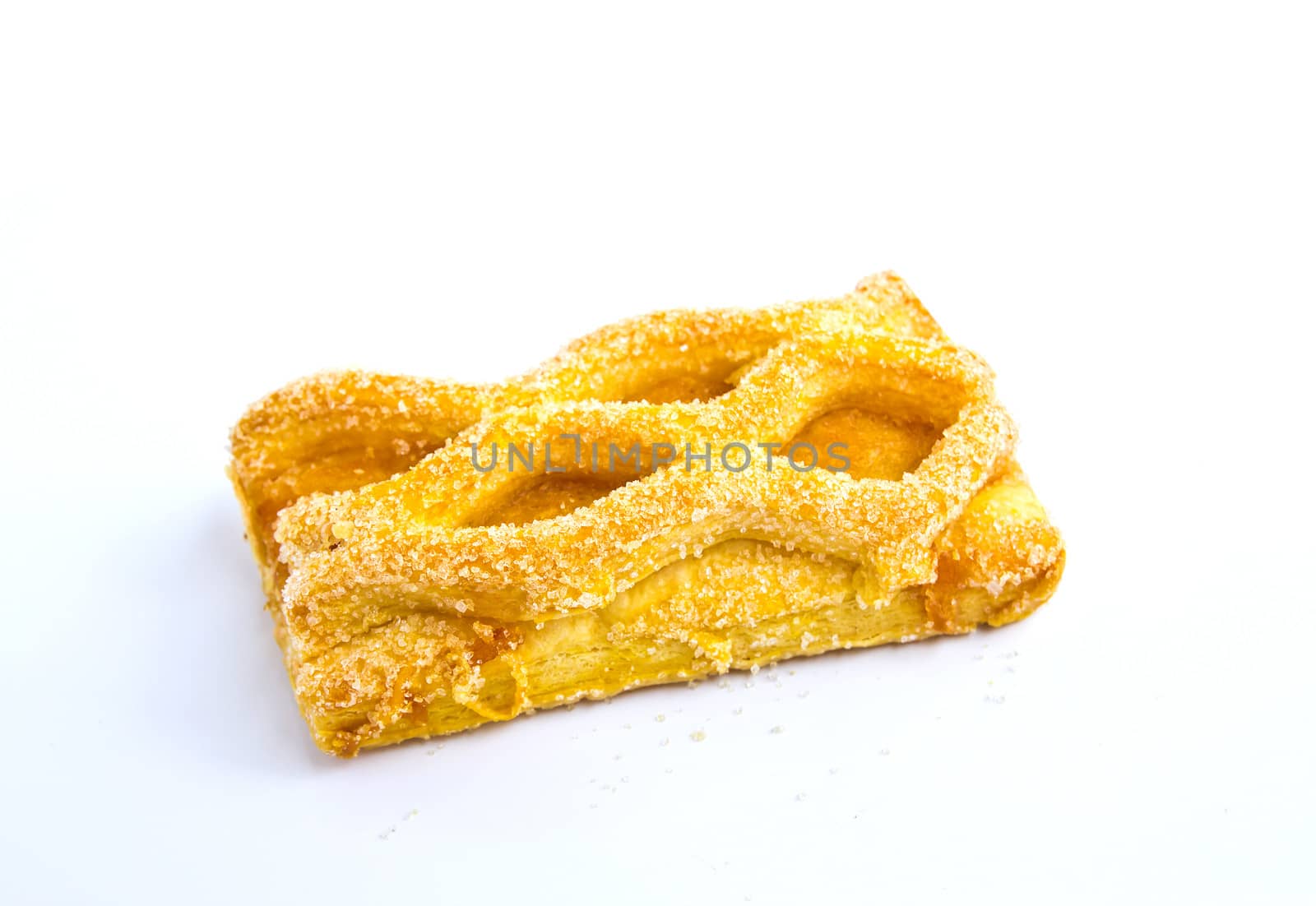 Pineapple pie isolated on white background