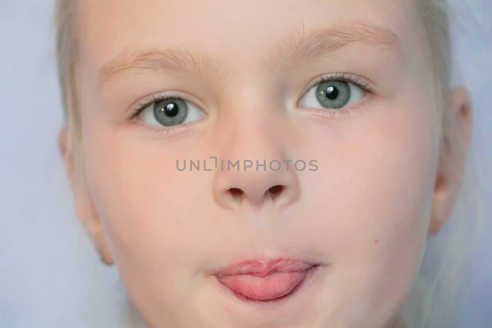 Portrait of beautiful girl with blue eyes