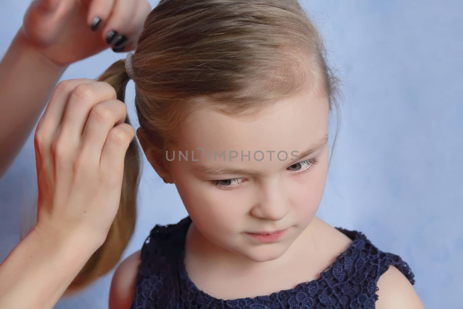 Portrait of beautiful girl with blue eyes