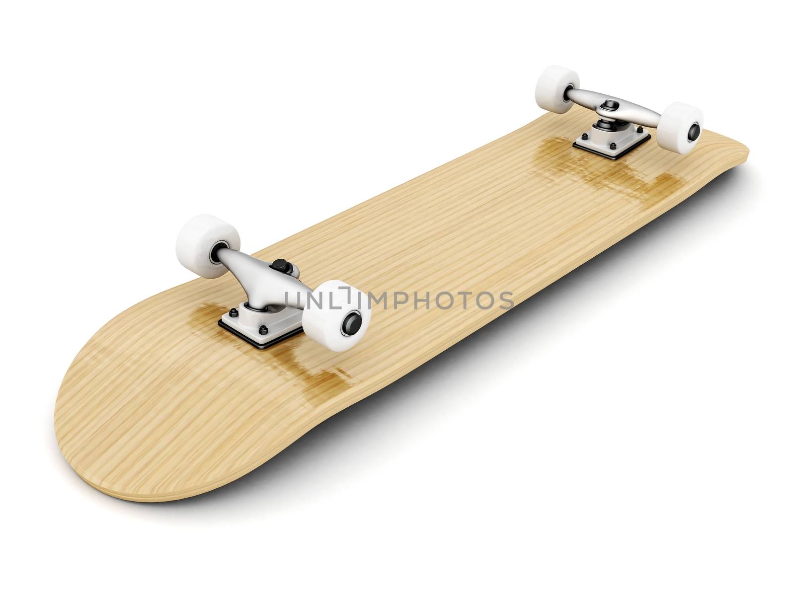 brand new skateboard, pictured on a white background