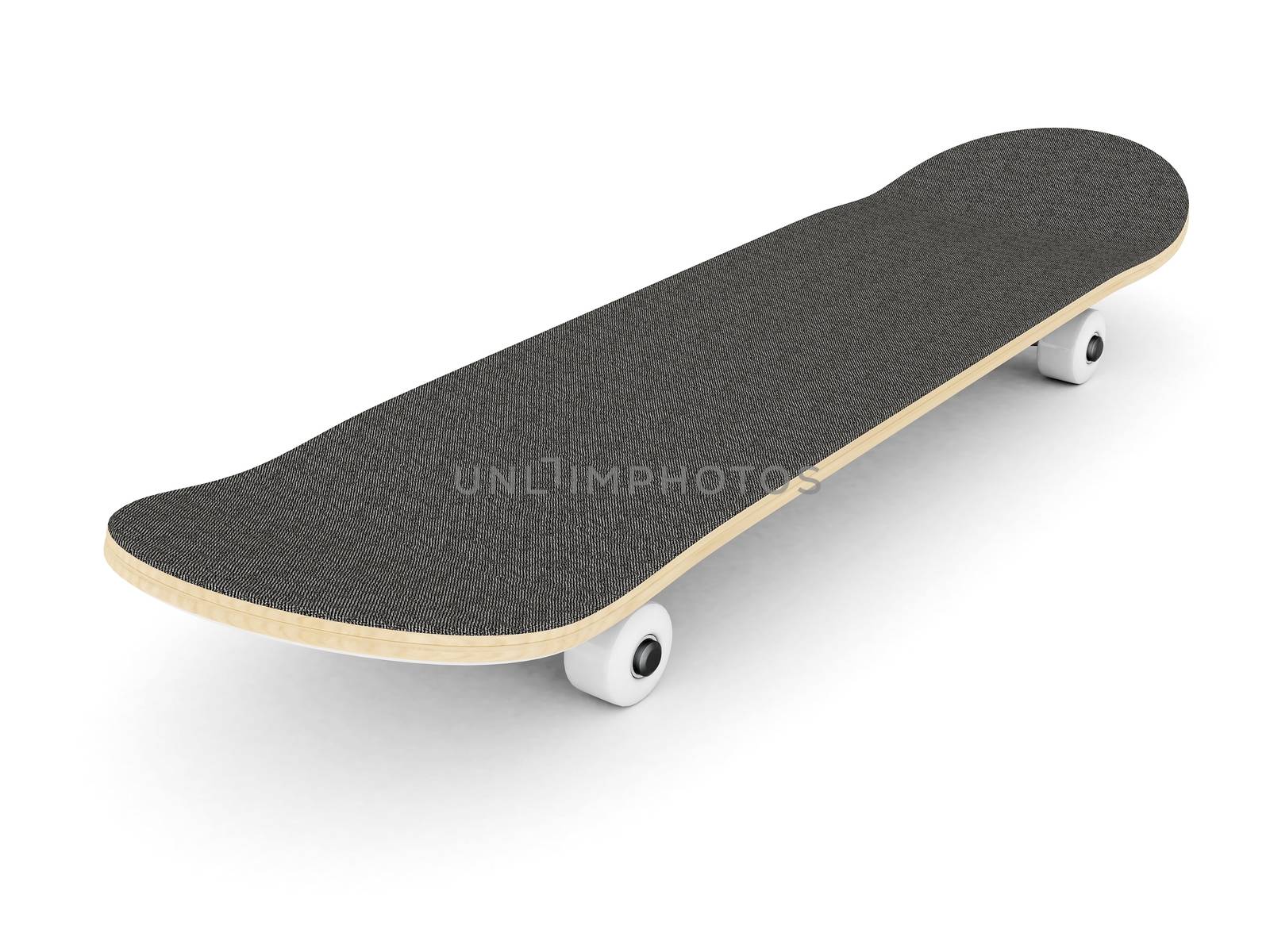 brand new skateboard, pictured on a white background