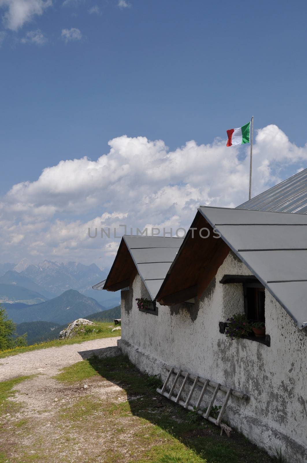 Ciareido Refuge in dolomites mountain