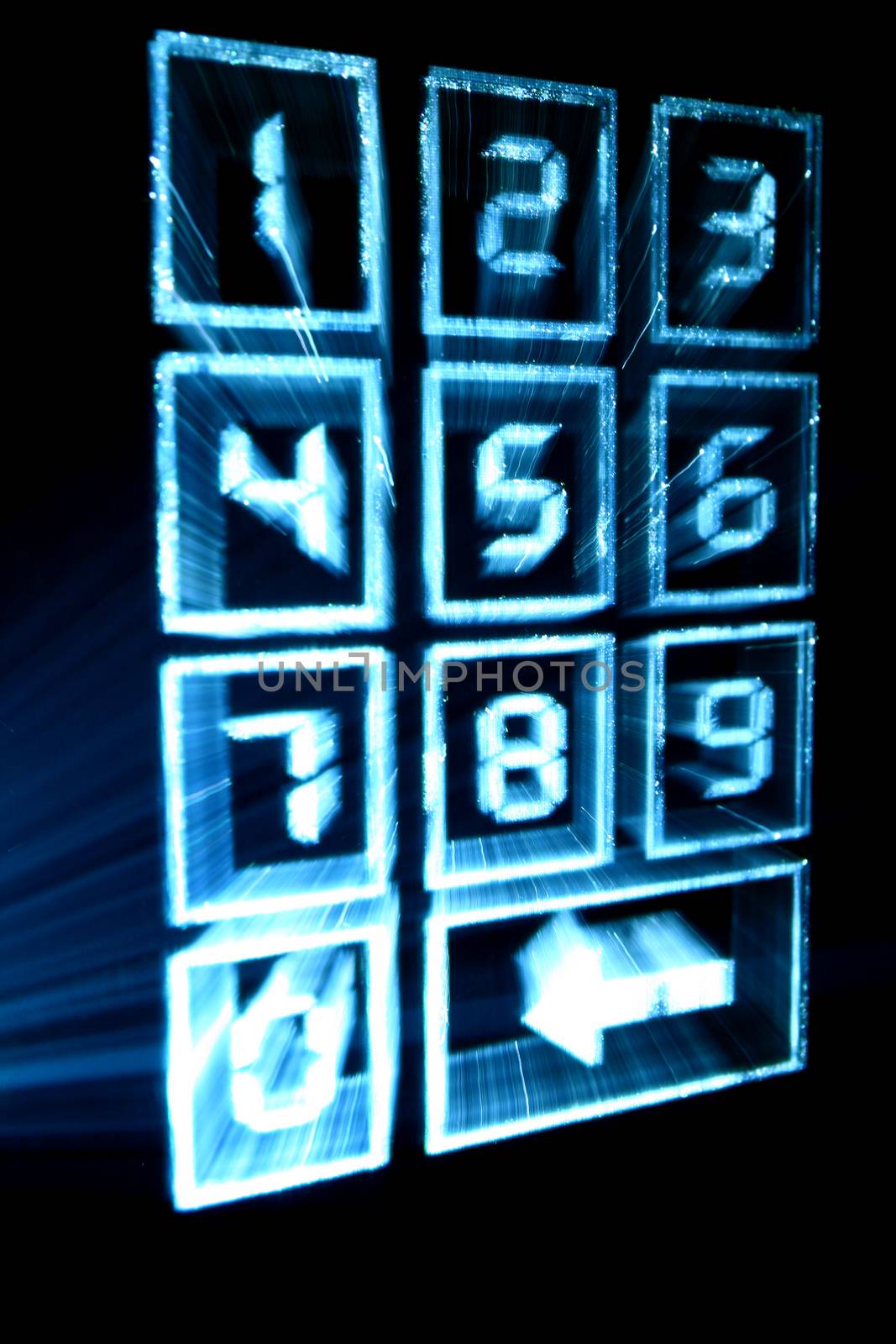 cyber numpad abstract in motion dark